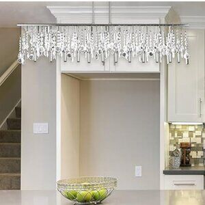 Modern Contemporary Broadway Linear Crystal Chandelier Lighting Lamp 48&#34; Wid